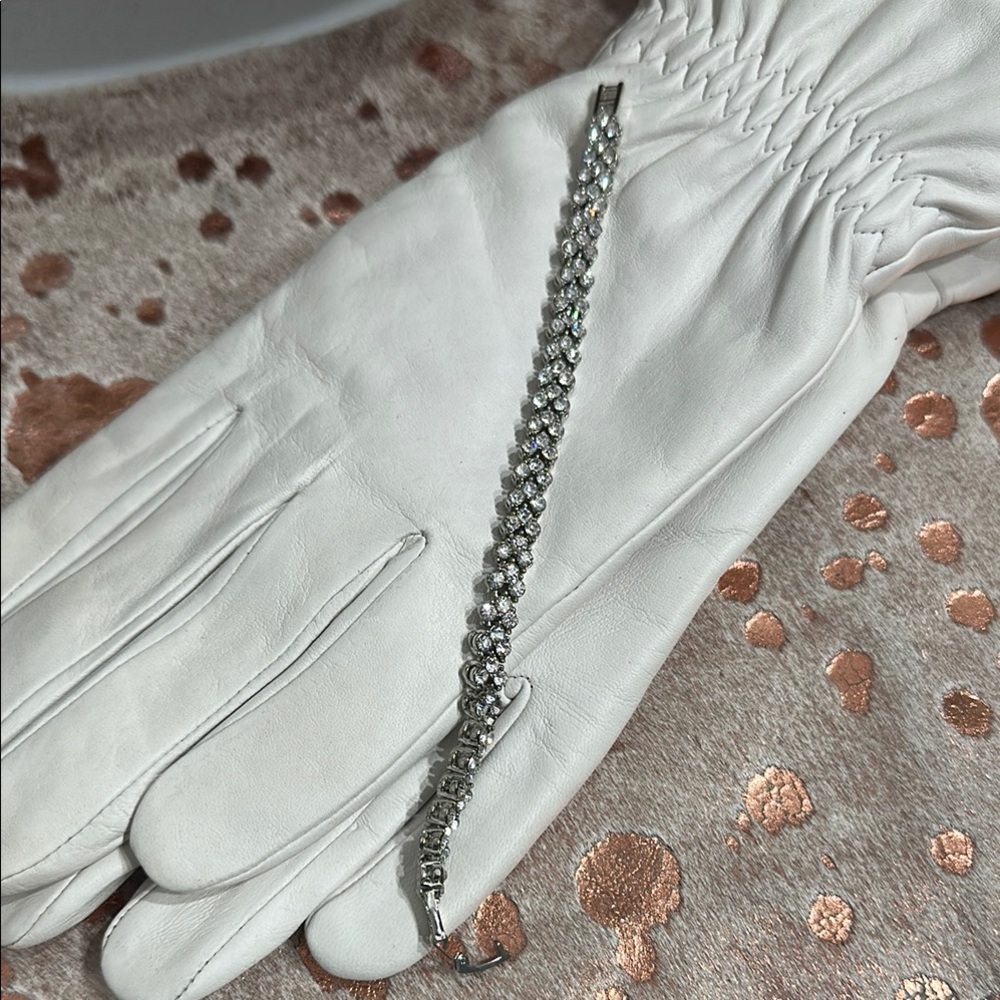 Gorgeous  silver and crystal tennis bracelet
